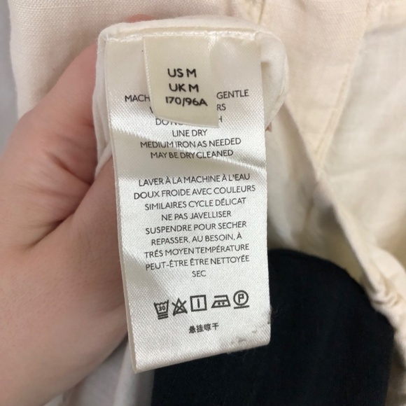 Maeve Anthropologie Linen Colorblock Open Back Midi Dress M - Picture 10 of 15